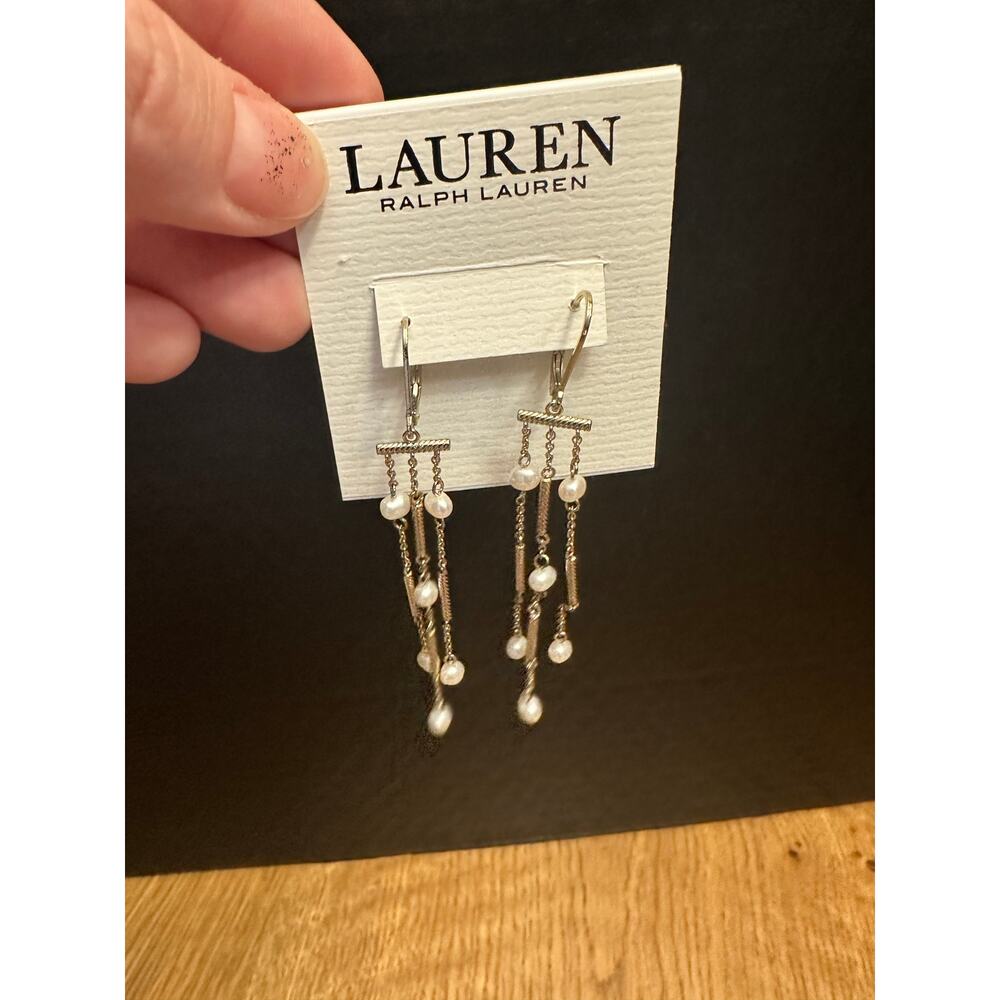 NWT LAUREN RALPH LAUREN GOLD CHANDELIER EARRINGS